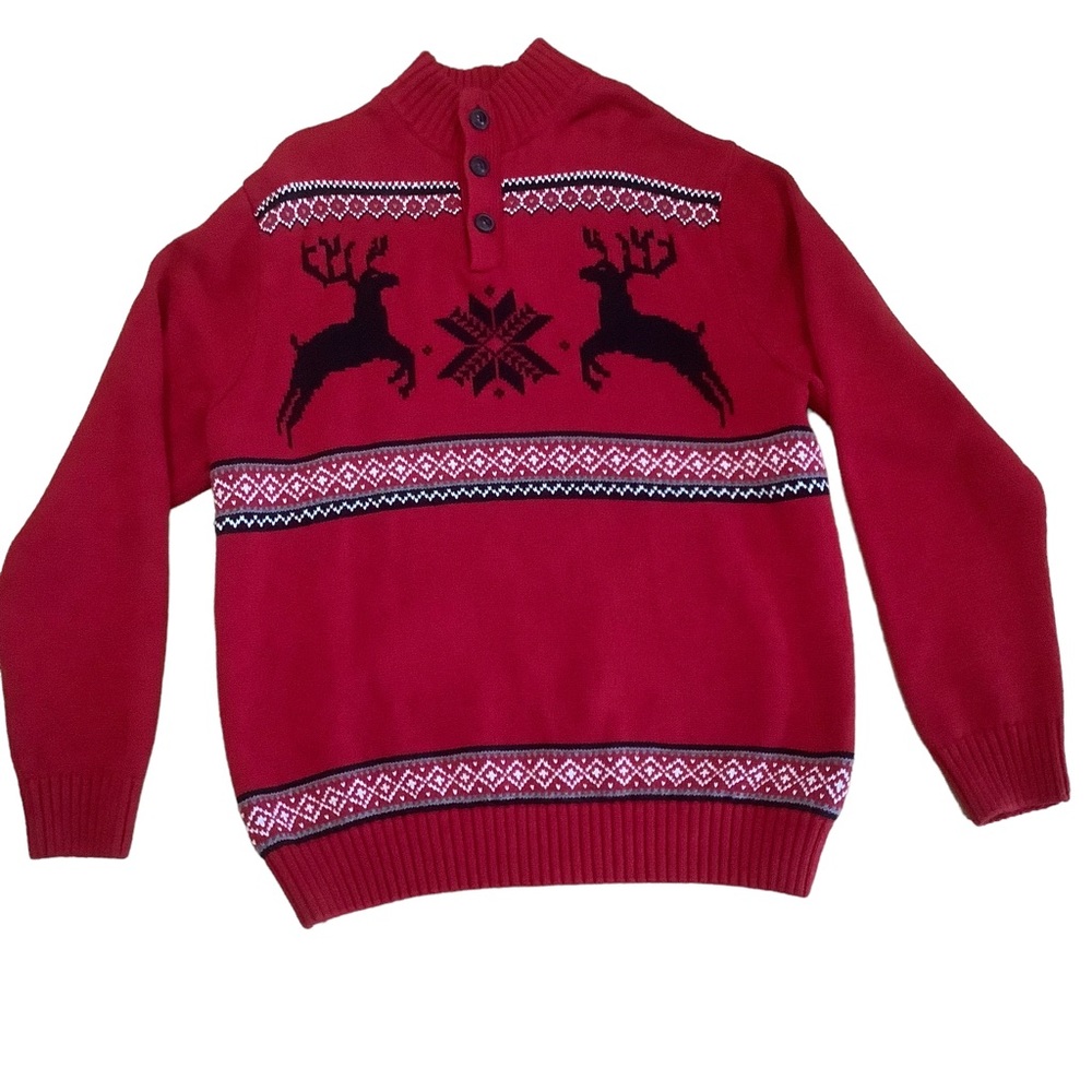 Vintage chaps men’s reindeer Christmas pullover red sweater size large